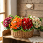 BUKIET PĄCZEK RÓŻY 19 GAŁĄZEK 43CM MIX 4 KOLORÓW - obrazek 2