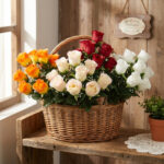 BUKIET PĄCZEK RÓŻY 9 GAŁĄZEK 44CM MIX 4 KOLORÓW - obrazek 2